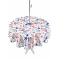 thumbnail image 1 of Outdoor Tablecloth with Umbrella Hole Zipper Blue Flower Round Tablecloth 60" Waterproof Outside Table Cloth Summer Coastal Shell Ocean Conch Starfish Patio Table Cover Tablecloths for Picnic Party, 1 of 8