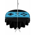 thumbnail image 1 of Outdoor Tablecloth with Umbrella Hole Zipper Blue Game Handle Round Tablecloth 54" Waterproof Outside Table Cloth Video Gamer Console Earphones Black Patio Table Cover Tablecloths for Picnic Party, 1 of 8