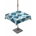 thumbnail image 1 of Outdoor Tablecloth with Umbrella Hole and Zipper, Blue Geometric Moroccan Square Table Cloth 60x60 Inch Waterproof Tablecloth, Abstract Art Blue Ombre Modern Picnic Table Cover for Patio Camping, 1 of 7