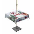 thumbnail image 1 of Outdoor Tablecloth with Umbrella Hole and Zipper, Blue Gnomes Christmas Square Table Cloth 60x60 Inch Waterproof Tablecloth, Xmas Tree Snowflake Winter Holiday Picnic Table Cover for Patio Camping, 1 of 7