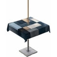 thumbnail image 1 of Outdoor Tablecloth with Umbrella Hole & Zipper, Blue Gray Beige Square Tablecloth 54x54 Inch, Modern Abstract Geometric Striped Art Patio Table Cover Waterproof Table Cloth for Picnic/Party, 1 of 7