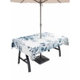 thumbnail image 1 of Outdoor Tablecloth with Umbrella Hole and Zipper, Blue Green Eucalyptus Leaves Rectangle Table Cloth 60x102 Inch Waterproof Tablecloth, Spring Summer Botanical Picnic Table Cover for Patio Camping, 1 of 7