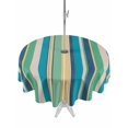 thumbnail image 1 of Outdoor Tablecloth with Umbrella Hole Zipper Blue Green Yellow Striped Round Tablecloth 54" Waterproof Outside Table Cloth Modern Stripes Art Farmhouse Patio Table Cover Tablecloths for Picnic Party, 1 of 8