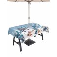 thumbnail image 1 of Outdoor Tablecloth with Umbrella Hole and Zipper, Blue Grey Christmas Rectangle Table Cloth 60x102 Inch Waterproof Tablecloth, Snowman Xmas Tree Snowflake Winter Picnic Table Cover for Patio Camping, 1 of 7