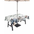 thumbnail image 1 of Outdoor Tablecloth with Umbrella Hole and Zipper, Blue Grey Pumpkins Fall Rectangle Table Cloth 60x102 Inch Waterproof Tablecloth, Thanksgiving Eucalyptus Leaves Picnic Table Cover for Patio Camping, 1 of 7