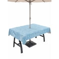 thumbnail image 1 of Outdoor Tablecloth with Umbrella Hole and Zipper, Blue Leaves Rectangle Table Cloth 60x120 Inch Waterproof Tablecloth, Summer Botanical Pastoral Picnic Table Cover for Patio Camping, 1 of 7