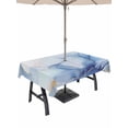 thumbnail image 1 of Outdoor Tablecloth with Umbrella Hole and Zipper, Blue Marble Rectangle Table Cloth 60x120 Inch Waterproof Tablecloth, Gradual Modern Abstract Art Picnic Table Cover for Patio Camping, 1 of 7