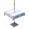 thumbnail image 1 of Outdoor Tablecloth with Umbrella Hole and Zipper, Blue Merry Christmas Square Table Cloth 54x54 Inch Waterproof Tablecloth, Winter Snowflake Xmas Aesthetic Picnic Table Cover for Patio Camping, 1 of 7