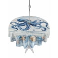 thumbnail image 1 of Outdoor Tablecloth with Umbrella Hole & Zipper, Blue Octopus Coastal Round Tablecloth 54 Inch, Summer Beach Coral Starfish Shell Vintage Patio Table Cover Waterproof Table Cloth for Picnic/Party, 1 of 7
