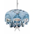 thumbnail image 1 of Outdoor Tablecloth with Umbrella Hole and Zipper, Blue Ombre Gnomes Christmas Round Table Cloth 54 Inch Waterproof Tablecloth, Xmas Balls Tree Snowflake Retro Picnic Table Cover for Patio Camping, 1 of 7
