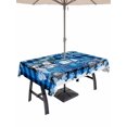 thumbnail image 1 of Outdoor Tablecloth with Umbrella Hole and Zipper, Blue Plaid Christmas Truck Rectangle Table Cloth 60x102 Inch Waterproof Tablecloth, Xmas Tree Snowman Snowflake Picnic Table Cover for Patio Camping, 1 of 7