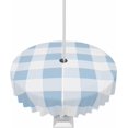 thumbnail image 1 of Outdoor Tablecloth with Umbrella Hole and Zipper Blue Plaid Round Outdoor Tablecloths 60 Inch Table Cloths Spring Buffalo Stripe Patio Table Cloth Cover for Outdoor Tables Picnic Garden, 1 of 6
