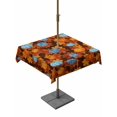 thumbnail image 1 of Outdoor Tablecloth with Umbrella Hole and Zipper, Blue Pumpkin Fall Square Table Cloth 54x54 Inch Waterproof Tablecloth, Thanksgiving Maple Leaves Autumn Picnic Table Cover for Patio Camping, 1 of 7