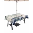 thumbnail image 1 of Outdoor Tablecloth with Umbrella Hole and Zipper, Blue Pumpkins Fall Rectangle Table Cloth 54x80 Inch Waterproof Tablecloth, Rustic Thanksgiving Eucalyptus Leaves Picnic Table Cover for Patio Camping, 1 of 7