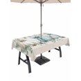 thumbnail image 1 of Outdoor Tablecloth with Umbrella Hole and Zipper, Blue Pumpkins Thanksgiving Rectangle Table Cloth 60x102 Inch Waterproof Tablecloth, Fall Green Eucalyptus Retro Beige Picnic Table Cover for Patio, 1 of 7