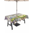 thumbnail image 1 of Outdoor Tablecloth with Umbrella Hole and Zipper, Blue Purple Floral Rectangle Table Cloth 52x70 Inch Waterproof Tablecloth, Spring Vintage Hydrangea Flower Truck Picnic Table Cover for Patio Camping, 1 of 7