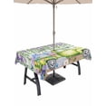 thumbnail image 1 of Outdoor Tablecloth with Umbrella Hole and Zipper, Blue Purple Floral Rectangle Table Cloth 60x120 Inch Waterproof Tablecloth, Spring Hydrangea Flower Truck Green Plaid Picnic Table Cover for Patio, 1 of 7