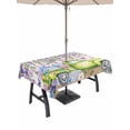 thumbnail image 1 of Outdoor Tablecloth with Umbrella Hole and Zipper, Blue Purple Floral Rectangle Table Cloth 60x84 Inch Waterproof Tablecloth, Spring Hydrangea Flower Truck Pink Plaid Picnic Table Cover for Patio, 1 of 7