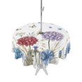 thumbnail image 1 of Outdoor Tablecloth with Umbrella Hole Zipper Blue Purple Red Hydrangea Round Tablecloth 54" Waterproof Outside Table Cloth Country Butterflies Flowers Plant Patio Table Cover Tablecloths for Picnic, 1 of 8