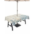 thumbnail image 1 of Outdoor Tablecloth with Umbrella Hole and Zipper, Blue Seahorse Coastal Rectangle Table Cloth 60x84 Inch Waterproof Tablecloth, Summer Beach Nautical Ocean Coral Vintage Picnic Table Cover for Patio, 1 of 7