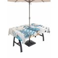 thumbnail image 1 of Outdoor Tablecloth with Umbrella Hole and Zipper, Blue Snowman Christmas Rectangle Table Cloth 60x102 Inch Waterproof Tablecloth, Xmas Tree Snowflake Winter Rustic Elk Picnic Table Cover for Patio, 1 of 7