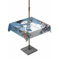 thumbnail image 1 of Outdoor Tablecloth with Umbrella Hole and Zipper, Blue Snowman Christmas Square Table Cloth 54x54 Inch Waterproof Tablecloth, Xmas Tree Ball Snowflake Winter Elk Picnic Table Cover for Patio Camping, 1 of 7