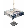 thumbnail image 1 of Outdoor Tablecloth with Umbrella Hole and Zipper, Blue Snowman Christmas Square Table Cloth 60x60 Inch Waterproof Tablecloth, Xmas Snowflake Eucalyptus Leaves Rustic Picnic Table Cover for Patio, 1 of 7