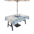 thumbnail image 1 of Outdoor Tablecloth with Umbrella Hole & Zipper, Blue Starfish Coastal Rectangle Tablecloth 60x120 Inch, Summer Nautical Beach Coral Shell Vintage Patio Table Cover Waterproof Table Cloth for Picnic, 1 of 7