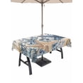 thumbnail image 1 of Outdoor Tablecloth with Umbrella Hole & Zipper, Blue Starfish Coastal Rectangle Tablecloth 60x84 Inch, Eucalyptus Summer Nautical Shell Rustic Patio Table Cover Waterproof Table Cloth for Picnic, 1 of 6