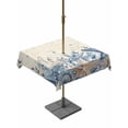 thumbnail image 1 of Outdoor Tablecloth with Umbrella Hole and Zipper, Blue Starfish Coastal Square Table Cloth 60x60 Inch Waterproof Tablecloth, Eucalyptus Summer Nautical Shell Retro Picnic Table Cover for Patio, 1 of 7