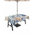 thumbnail image 1 of Outdoor Tablecloth with Umbrella Hole & Zipper, Blue Starfish Coastal Square Tablecloth 54x54 Inch, Eucalyptus Summer Nautical Shell Retro Patio Table Cover Waterproof Table Cloth for Picnic/Party, 1 of 6