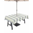 thumbnail image 1 of Outdoor Tablecloth with Umbrella Hole and Zipper, Blue Stripe Rectangle Table Cloth 60x84 Inch Waterproof Tablecloth, Modern Farmhouse Geometric Retro Striped Picnic Table Cover for Patio Camping, 1 of 7
