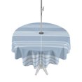 thumbnail image 1 of Outdoor Tablecloth with Umbrella Hole Zipper Blue Stripes Round Tablecloth 54" Waterproof Outside Table Cloth Modern Simple Geometric Striped Pattern Patio Table Cover Tablecloths for Picnic Party, 1 of 8