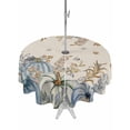 thumbnail image 1 of Outdoor Tablecloth with Umbrella Hole and Zipper, Blue Teal Fall Round Table Cloth 54 Inch Waterproof Tablecloth, Thanksgiving Pumpkins Rustic Botanical Picnic Table Cover for Patio Camping, 1 of 7