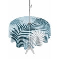 thumbnail image 1 of Outdoor Tablecloth with Umbrella Hole & Zipper, Blue Teal Palm Leaves Round Tablecloth 60 Inch, Summer Botanical Tropical Leaf Patio Table Cover Waterproof Table Cloth for Picnic/Party, 1 of 7