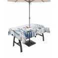 thumbnail image 1 of Outdoor Tablecloth with Umbrella Hole and Zipper, Blue Vintage Fall Rectangle Table Cloth 60x120 Inch Waterproof Tablecloth, Thanksgiving Botanical Pumpkins Picnic Table Cover for Patio Camping, 1 of 7