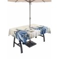 thumbnail image 1 of Outdoor Tablecloth with Umbrella Hole and Zipper, Blue White Pumpkin Rectangle Table Cloth 54x80 Inch Waterproof Tablecloth, Rustic Fall Thanksgiving Eucalyptus Picnic Table Cover for Patio Camping, 1 of 7