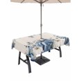 thumbnail image 1 of Outdoor Tablecloth with Umbrella Hole and Zipper, Blue White Rectangle Table Cloth 60x120 Inch Waterproof Tablecloth, Fall Thanksgiving Harvest Pumpkin Eucalyptus Picnic Table Cover for Patio Camping, 1 of 7