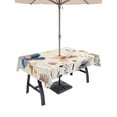 thumbnail image 1 of Outdoor Tablecloth with Umbrella Hole and Zipper, Blue Yellow Flowers Rectangle Table Cloth 54x80 Inch Waterproof Tablecloth, Spring Summer Garden Wildflowers Retro Picnic Table Cover for Patio, 1 of 7