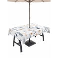 thumbnail image 1 of Outdoor Tablecloth with Umbrella Hole and Zipper, Blue Yellow Spring Floral Rectangle Table Cloth 60x102 Inch Waterproof Tablecloth, Watercolor Botanical Flowers Picnic Table Cover for Patio Camping, 1 of 7