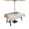 thumbnail image 1 of Outdoor Tablecloth with Umbrella Hole and Zipper, Boho Flowers Rectangle Table Cloth 60x102 Inch Waterproof Tablecloth, Abstract Ethnic Vintage Bohemian Floral Picnic Table Cover for Patio Camping, 1 of 7