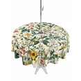 thumbnail image 1 of Outdoor Tablecloth with Umbrella Hole Zipper Botanical Print Round Tablecloth 60" Waterproof Outside Table Cloth Vintage Plants Herbs Fruit Flower Patio Table Cover Tablecloths for Picnic Party, 1 of 8