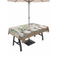 thumbnail image 1 of Outdoor Tablecloth with Umbrella Hole and Zipper, Bottles and Plants Rectangle Table Cloth 60x120 Inch Waterproof Tablecloth, Farmhouse Country Rustic Brown Wooden Plank Picnic Table Cover for Patio, 1 of 7