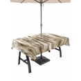 thumbnail image 1 of Outdoor Tablecloth with Umbrella Hole and Zipper, Brown Beige Vintage Rectangle Table Cloth 60x120 Inch Waterproof Tablecloth, Retro Abstract Art Picnic Table Cover for Patio Camping, 1 of 7