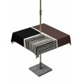 thumbnail image 1 of Outdoor Tablecloth with Umbrella Hole and Zipper, Brown Black Square Table Cloth 60x60 Inch Waterproof Tablecloth, Modern Abstract Art Farmhouse Striped Picnic Table Cover for Patio Camping, 1 of 7