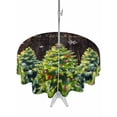 thumbnail image 1 of Outdoor Tablecloth with Umbrella Hole and Zipper, Brown Christmas Tree Round Table Cloth 60 Inch Waterproof Tablecloth, Xmas Trees Snowflake Winter Wood Picnic Table Cover for Patio Camping, 1 of 7