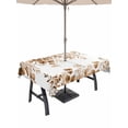 thumbnail image 1 of Outdoor Tablecloth with Umbrella Hole and Zipper, Brown Eucalyptus Leaves Rectangle Table Cloth 54x80 Inch Waterproof Tablecloth, Spring Summer Botanical Picnic Table Cover for Patio Camping, 1 of 7