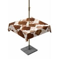 thumbnail image 1 of Outdoor Tablecloth with Umbrella Hole and Zipper, Brown Geometric Moroccan Square Table Cloth 60x60 Inch Waterproof Tablecloth, Abstract Art Coffee Ombre Modern Picnic Table Cover for Patio Camping, 1 of 7