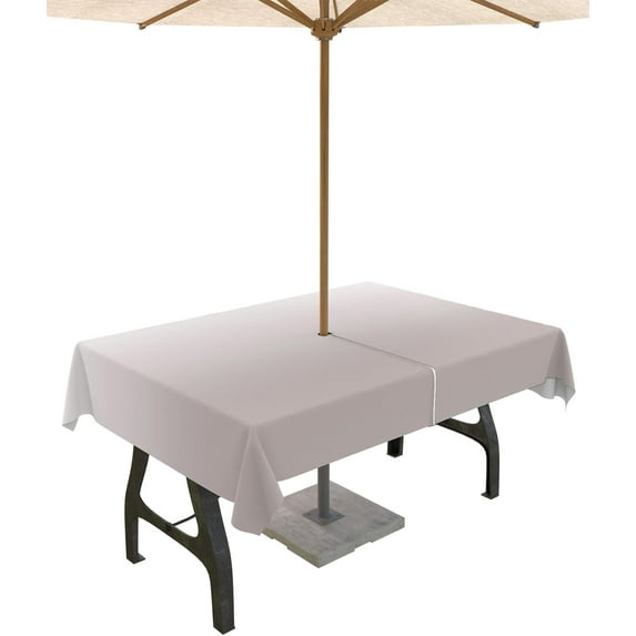 Outdoor Tablecloth with Umbrella Hole and Zipper Brown Ombre Rectangle Tablecloths 60x84 Outside Table Cloths Gradient Gradual Color Patio Table Cover for Outdoor Tables Picnic Garden Party