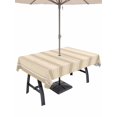 thumbnail image 1 of Outdoor Tablecloth with Umbrella Hole and Zipper, Brown Stripe Rectangle Table Cloth 60x84 Inch Waterproof Tablecloth, Modern Farmhouse Texture Geometric Picnic Table Cover for Patio Camping, 1 of 7